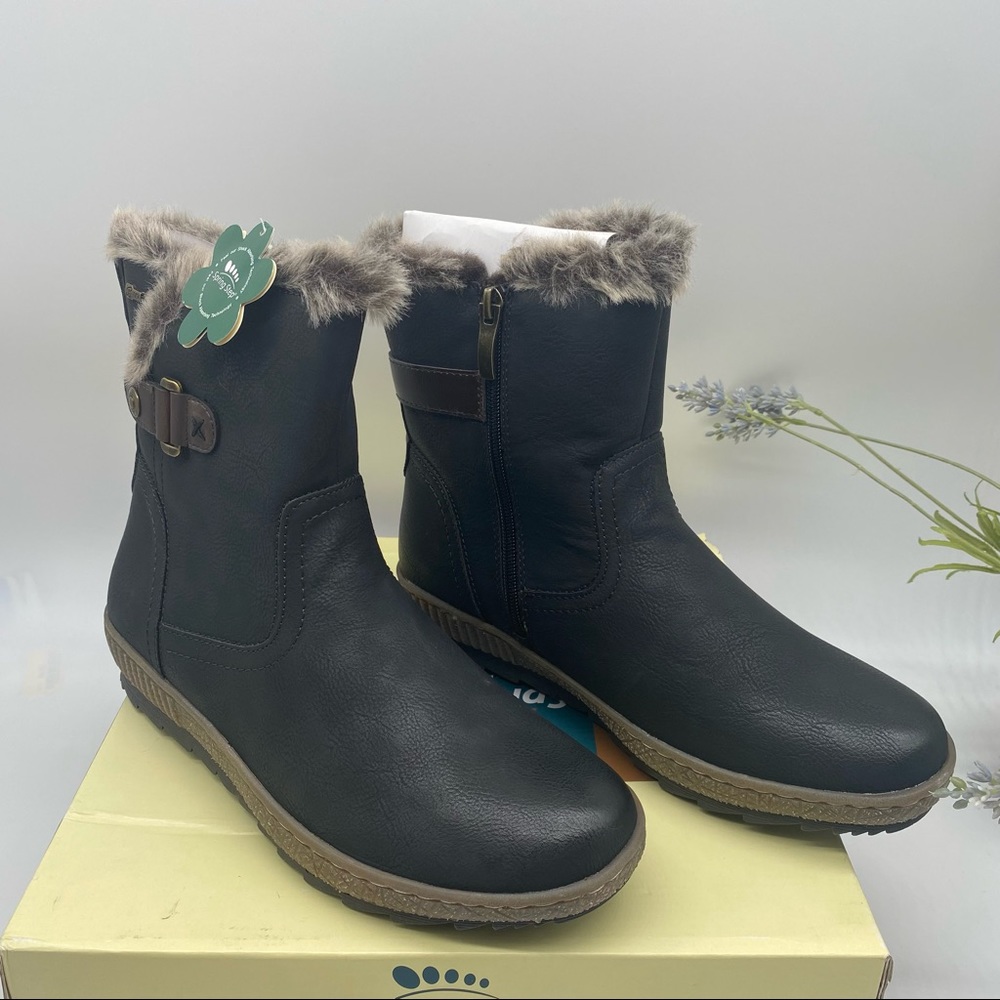SPRING STEPWomen's Milagra Pull-on Boots In Black Size EU 41 New Water Resistant